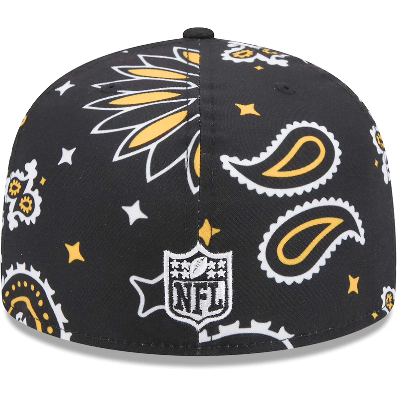 Casquette ajustée 59FIFTY Pittsburgh Steelers New Era noire à motif cachemire pour hommes
