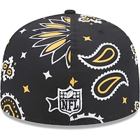 Casquette ajustée 59FIFTY Pittsburgh Steelers New Era noire à motif cachemire pour hommes