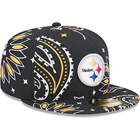 Casquette ajustée 59FIFTY Pittsburgh Steelers New Era noire à motif cachemire pour hommes