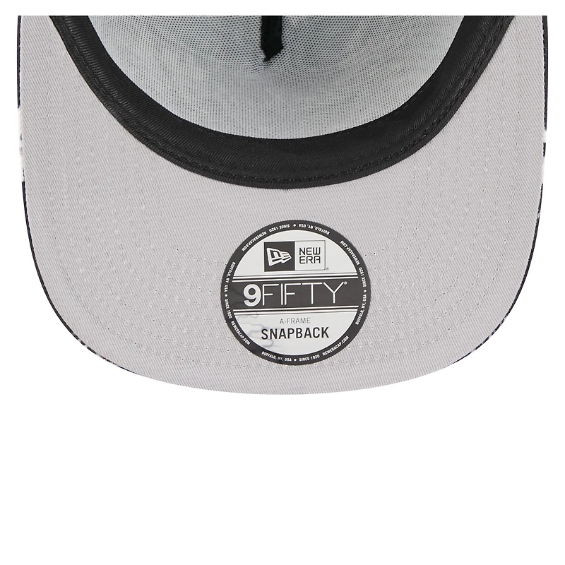 Men's New Era  Black Pittsburgh Steelers Palm Print A-Frame 9FIFTY Snapback Hat