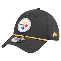 Casquette perforée 39THIRTY Flex noire New Era pour homme des Pittsburgh Steelers