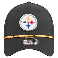 Casquette perforée 39THIRTY Flex noire New Era pour homme des Pittsburgh Steelers