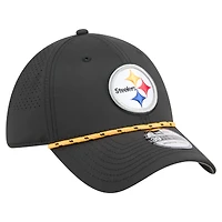 Casquette perforée 39THIRTY Flex noire New Era pour homme des Pittsburgh Steelers