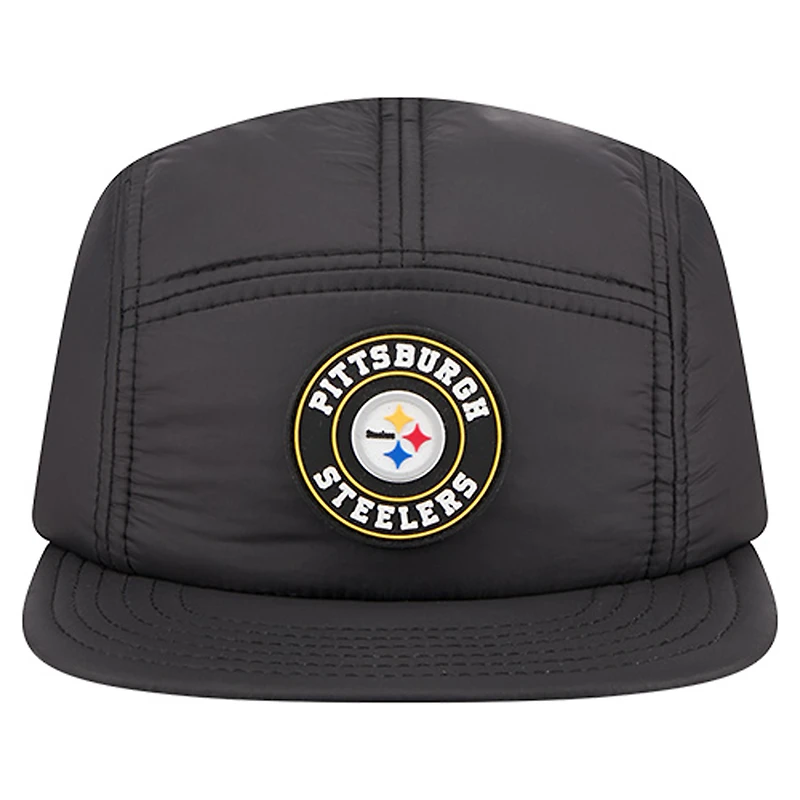 Men's New Era  Black Pittsburgh Steelers Quilted Camper Adjustable Hat