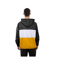 Men's New Era Black Pittsburgh Steelers Ripstop Quarter-Zip Hooded Windbreaker