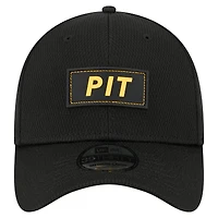 Casquette 39THIRTY Flex noire New Era pour homme avec logo des Pittsburgh Steelers