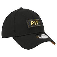 Casquette 39THIRTY Flex noire New Era pour homme avec logo des Pittsburgh Steelers