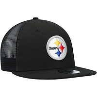 Men's New Era Black Pittsburgh Steelers Shade Trucker 9FIFTY Snapback Hat