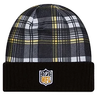 Bonnet en tricot à revers noir Pittsburgh Steelers Sideline Statement pour homme New Era