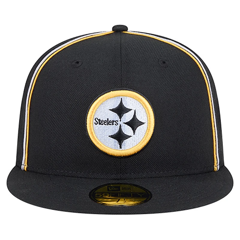Casquette ajustée 59FIFTY noire des Pittsburgh Steelers de New Era pour homme