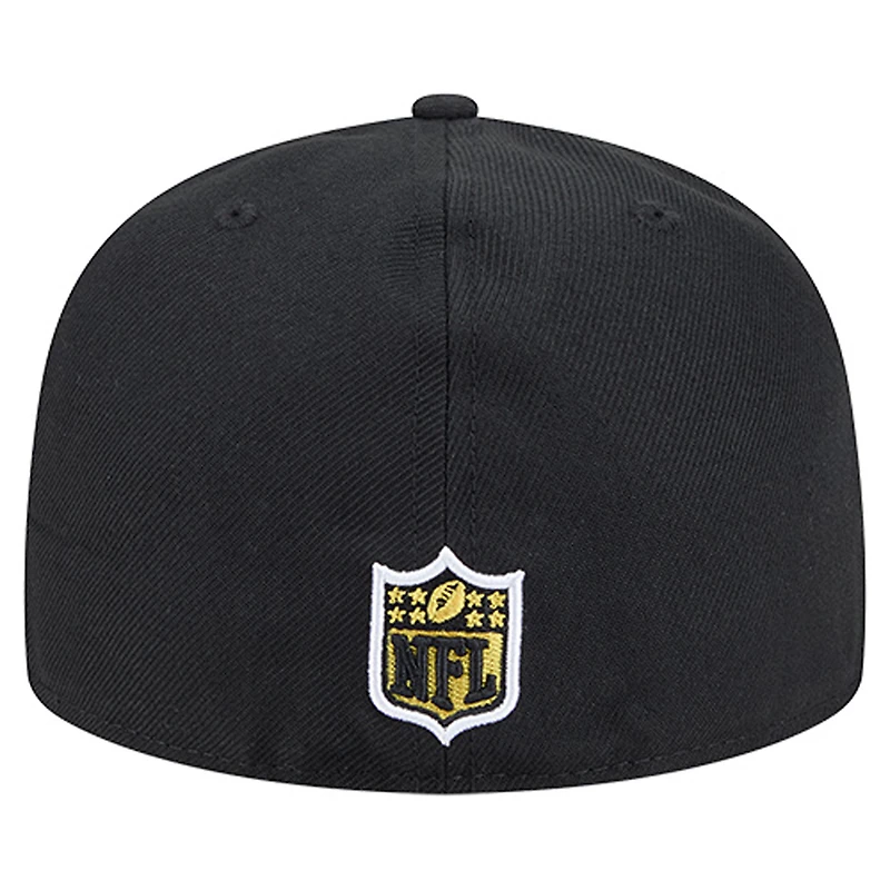 Men's New Era Black Pittsburgh Steelers Soutache 59FIFTY Fitted Hat