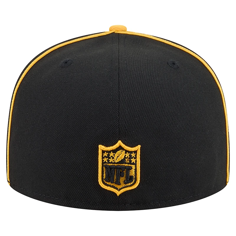 Men's New Era Black Pittsburgh Steelers Soutache 59FIFTY Fitted Hat