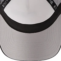 Men's New Era /Black Pittsburgh Steelers Stacked A-Frame Trucker 9FORTY Adjustable Hat
