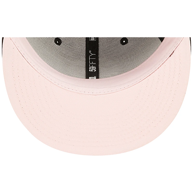 Men's New Era Black Pittsburgh Steelers Super Bowl XL Pink Pop Sweat 59FIFTY Fitted Hat