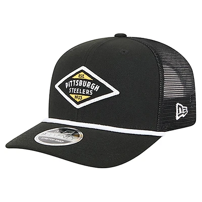 Casquette ajustable 9SEVENTY noire des Pittsburgh Steelers de New Era pour homme
