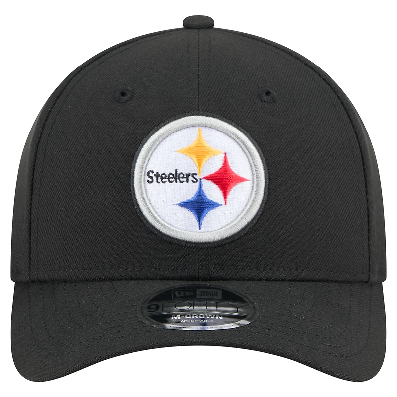 Casquette ajustable 9FORTY M-Crown noire New Era pour homme, collection Team Steelers