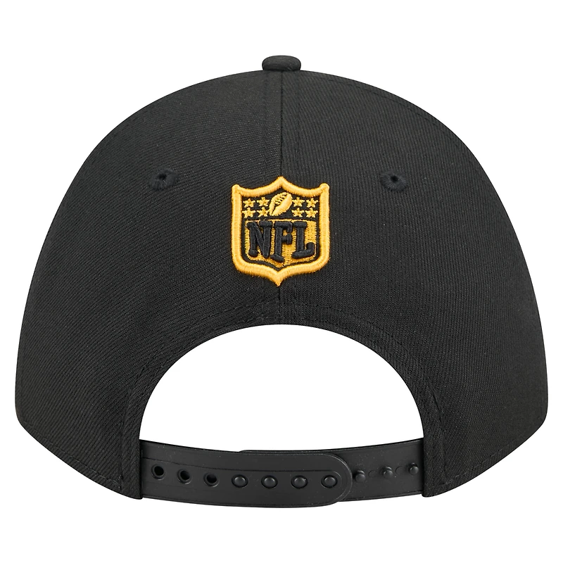 Casquette ajustable 9FORTY M-Crown noire New Era pour homme, collection Team Steelers