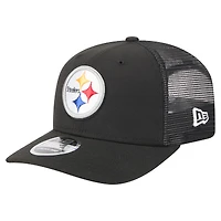 Casquette ajustable extensible à boutons-pression New Era noire Pittsburgh Steelers Team Collection 9SEVENTY pour homme