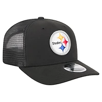 Casquette ajustable extensible à boutons-pression New Era noire Pittsburgh Steelers Team Collection 9SEVENTY pour homme