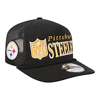 Casquette ajustable New Era noire Pittsburgh Steelers Throwback Foam 19TWENTY pour homme