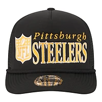 Casquette ajustable New Era noire Pittsburgh Steelers Throwback Foam 19TWENTY pour homme