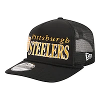 Men's New Era Black Pittsburgh Steelers Throwback Foam 19TWENTY Adjustable Hat