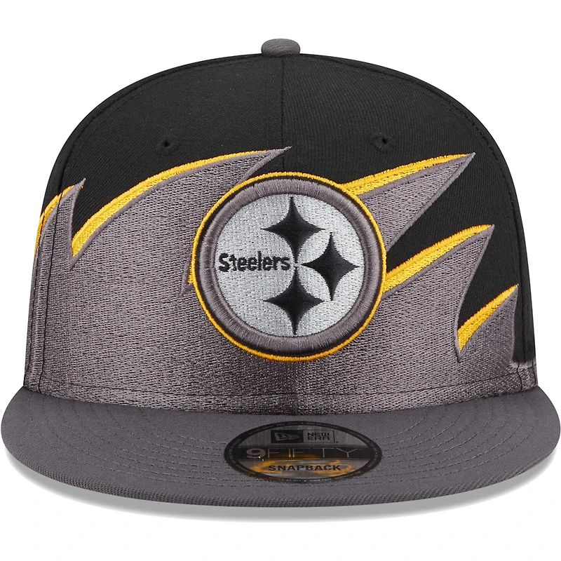 Casquette Snapback Tidal 9FIFTY Pittsburgh Steelers New Era noire pour homme