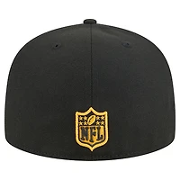 Casquette ajustée New Era noire Tri-Hit 59FIFTY des Pittsburgh Steelers pour homme