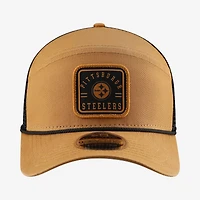Men's New Era  Brown/Black Pittsburgh Steelers Team Patch Split Panel 9SEVENTY Adjustable Trucker Hat