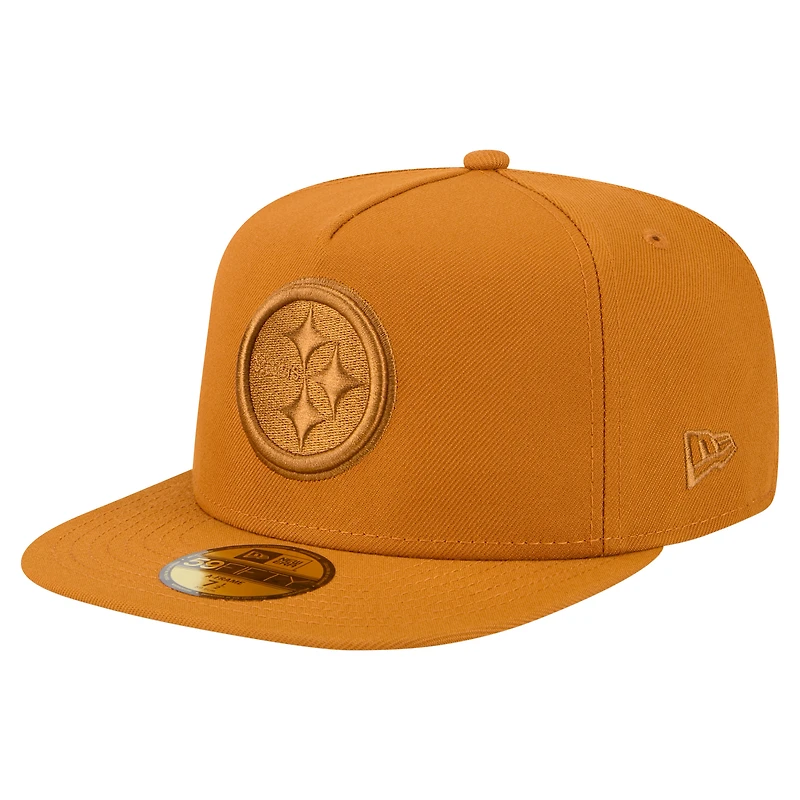 Men's New Era  Brown Pittsburgh Steelers Color Pack A-Frame 59FIFTY Fitted Hat
