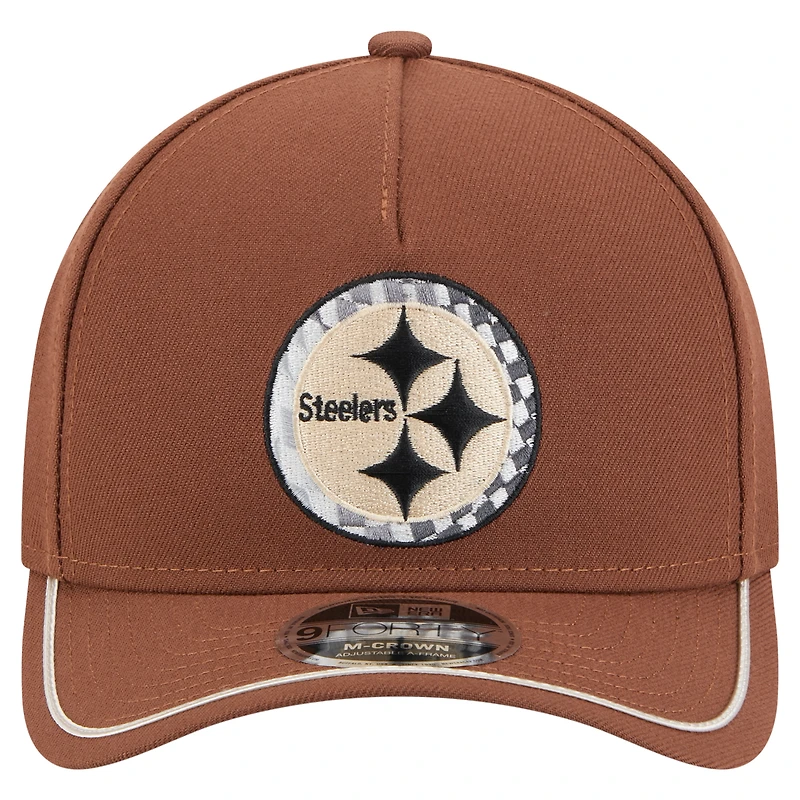 Men's New Era  Brown Pittsburgh Steelers Motorsport 9FORTY Adjustable Hat