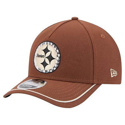 Men's New Era  Brown Pittsburgh Steelers Motorsport 9FORTY Adjustable Hat