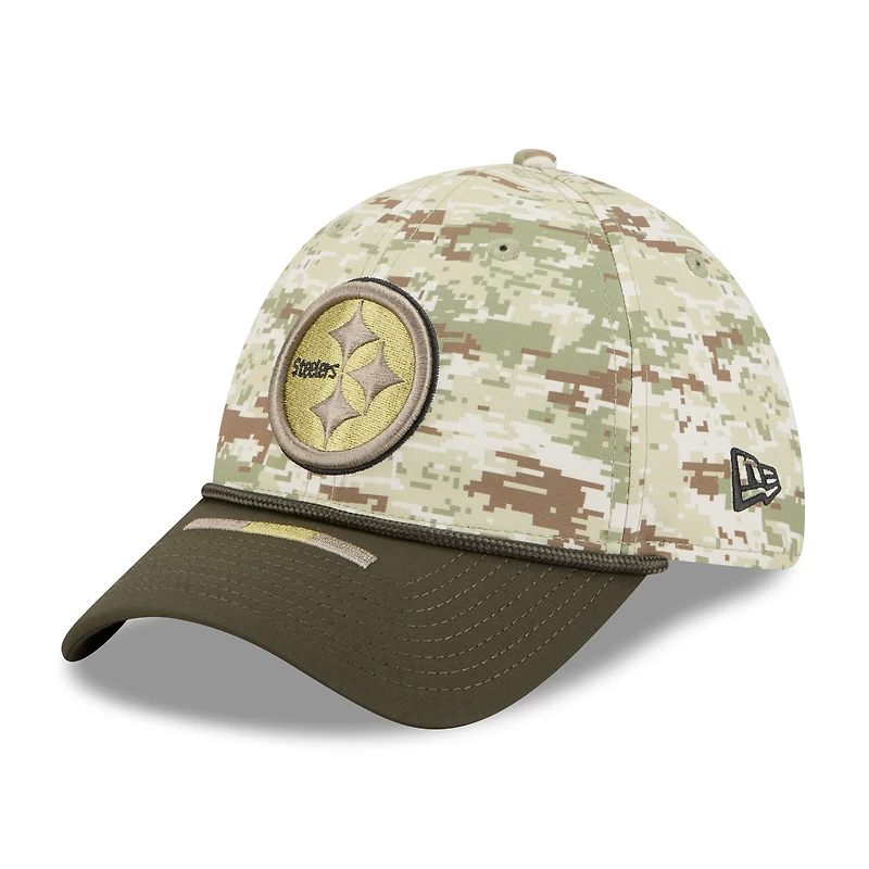 Men's New Era  Camo/Dark Green Pittsburgh Steelers 2025 Salute to Service 39THIRTY Flex Hat