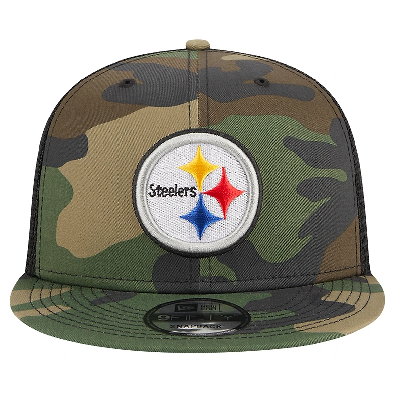 Casquette à visière rabattable 9FIFTY à motif camouflage des Pittsburgh Steelers de New Era pour homme