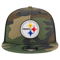 Casquette à visière rabattable 9FIFTY à motif camouflage des Pittsburgh Steelers de New Era pour homme