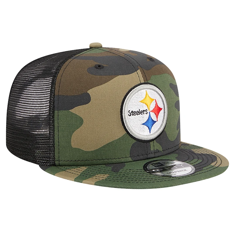 Casquette à visière rabattable 9FIFTY à motif camouflage des Pittsburgh Steelers de New Era pour homme