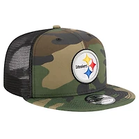 Casquette à visière rabattable 9FIFTY à motif camouflage des Pittsburgh Steelers de New Era pour homme