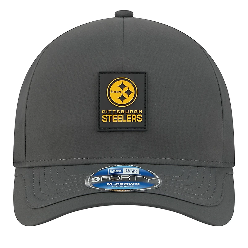 Casquette ajustable New Era 9FORTY M-Crown Pittsburgh Steelers 2025 Sideline pour homme, couleur anthracite
