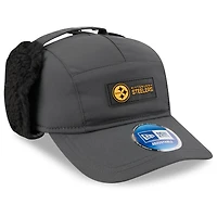 Men's New Era Charcoal Pittsburgh Steelers 2025 Sideline Cold Weather Runner Dog Ear Adjustable Hat