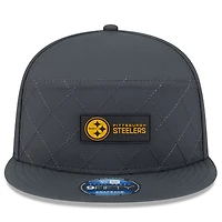 Men's New Era Charcoal Pittsburgh Steelers 2025 Sideline Cold Weather Split Panel 9FIFTY Snapback Hat