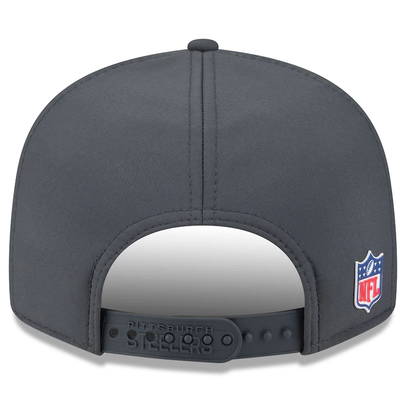 Casquette snapback 9FIFTY à panneau fendu sur le côté des Steelers de Pittsburgh 2025 de New Era pour homme, couleur anthracite