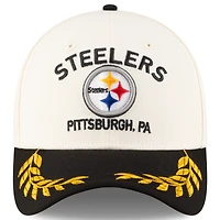 Men's New Era  Cream/Black Pittsburgh Steelers 2025 NFL Draft 39THIRTY Flex Hat