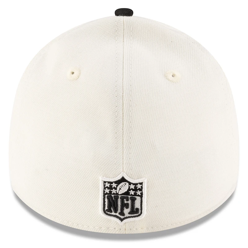 Men's New Era Cream/Black Pittsburgh Steelers 2025 NFL Draft 39THIRTY Flex Hat