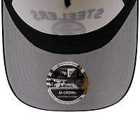 Casquette ajustable New Era 9FORTY M-Crown A-Frame pour homme, couleur crème/noir, des Pittsburgh Steelers, draft NFL 2025
