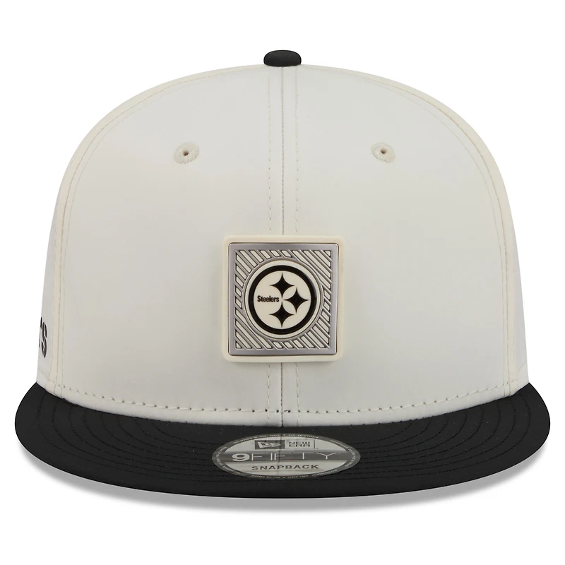 Men's New Era Cream/Black Pittsburgh Steelers 2026 NFL Training Camp 9FIFTY Snapback Hat