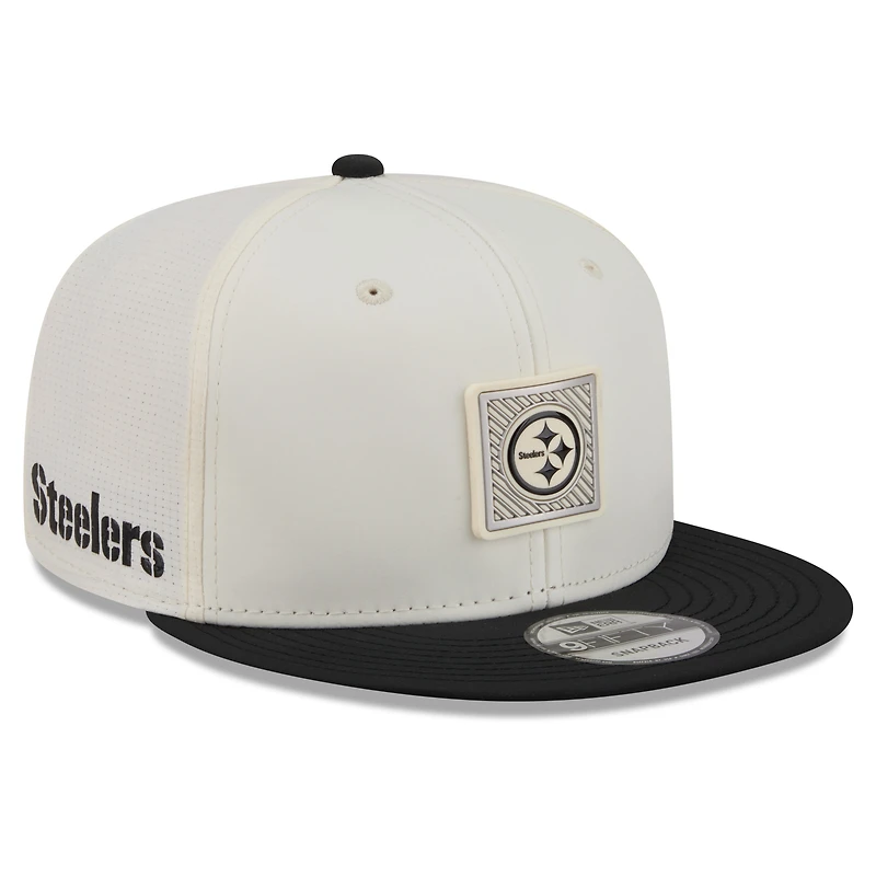 Men's New Era Cream/Black Pittsburgh Steelers 2026 NFL Training Camp 9FIFTY Snapback Hat
