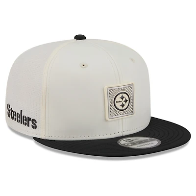Men's New Era Cream/Black Pittsburgh Steelers 2026 NFL Training Camp 9FIFTY Snapback Hat