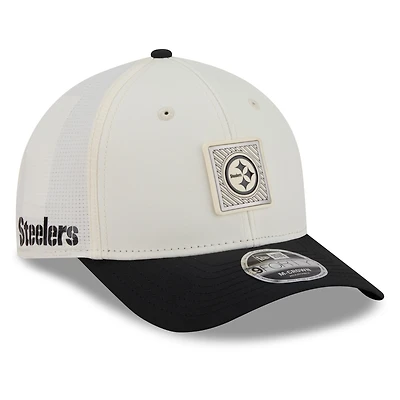 Men's New Era  Cream/Black Pittsburgh Steelers 2026 NFL Training Camp 9FORTY Adjustable Hat