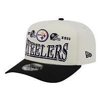 Men's New Era  Cream/Black Pittsburgh Steelers A-Frame 9FIFTY Snapback Hat