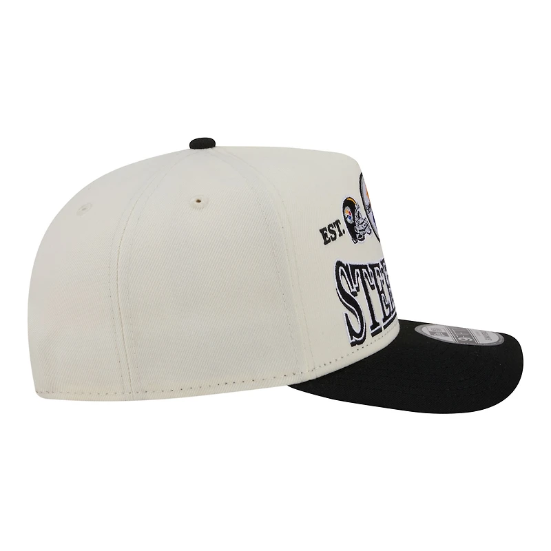 Casquette snapback New Era crème/noire Pittsburgh Steelers 9FIFTY pour homme